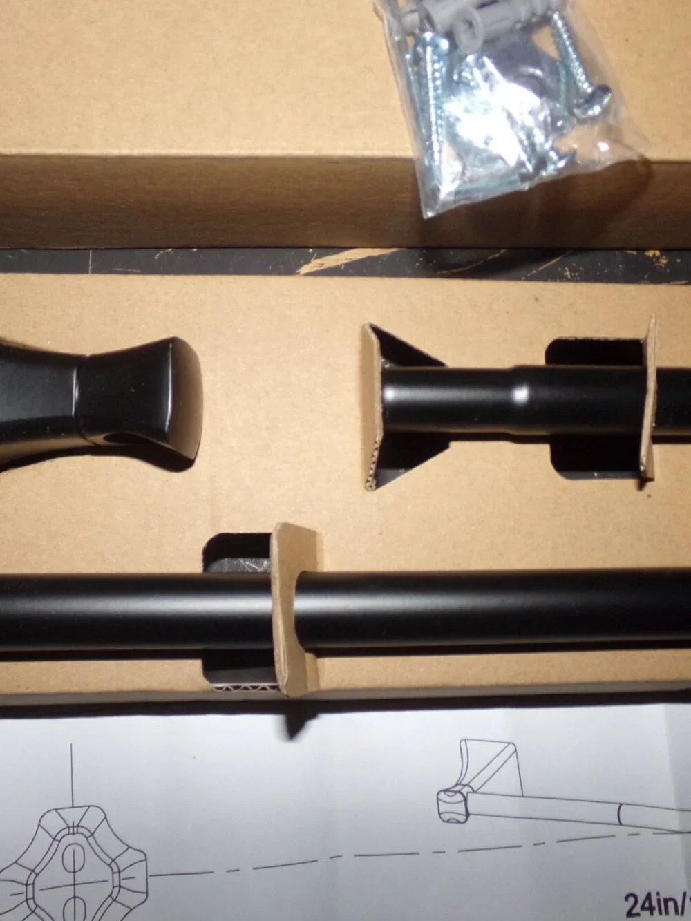 New Matt Black 18 /24 inch Bathroom Towel Racks with hardware